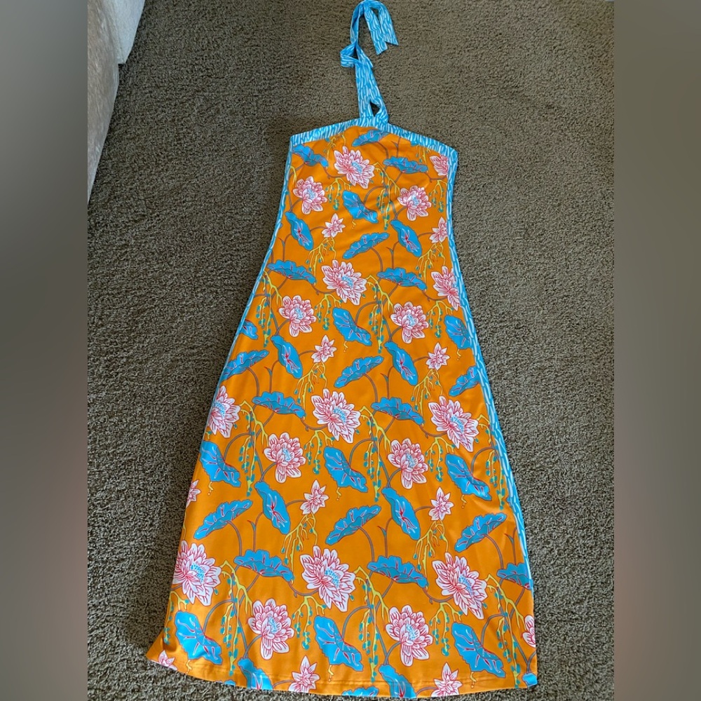 Gretchen Scott Dress NWT Halter Sleeveless Island Beach Vibe Size Small